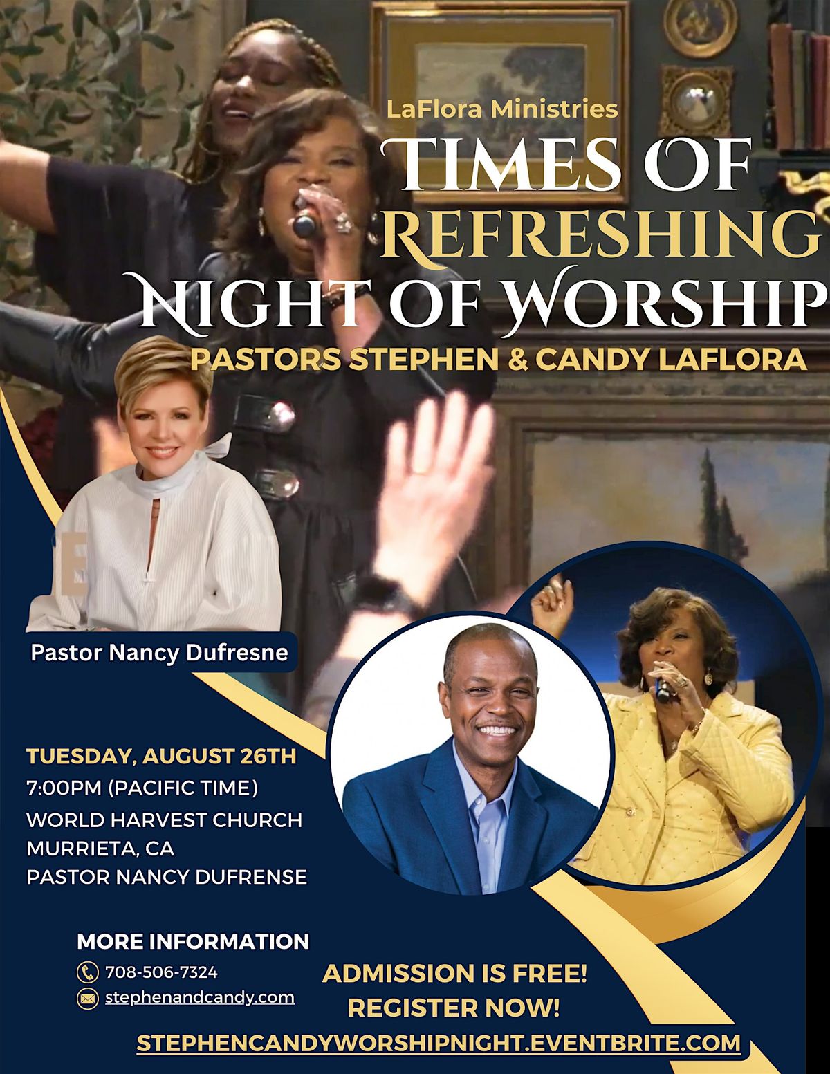 STEPHEN & CANDY LAFLORA at WORLD HARVEST!, 26 August | Event in Murrieta | AllEvents