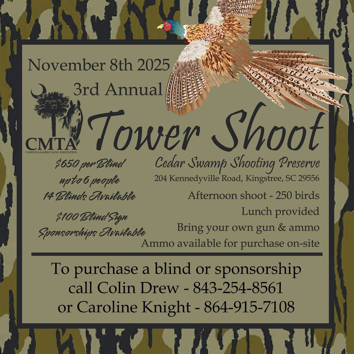 2025 CMTA Tower Shoot, 8 November | Event in Kingstree | AllEvents