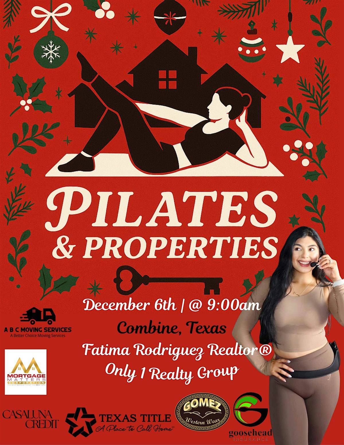Pilates & Properties Posada, 6 December | Event in Seagoville | AllEvents