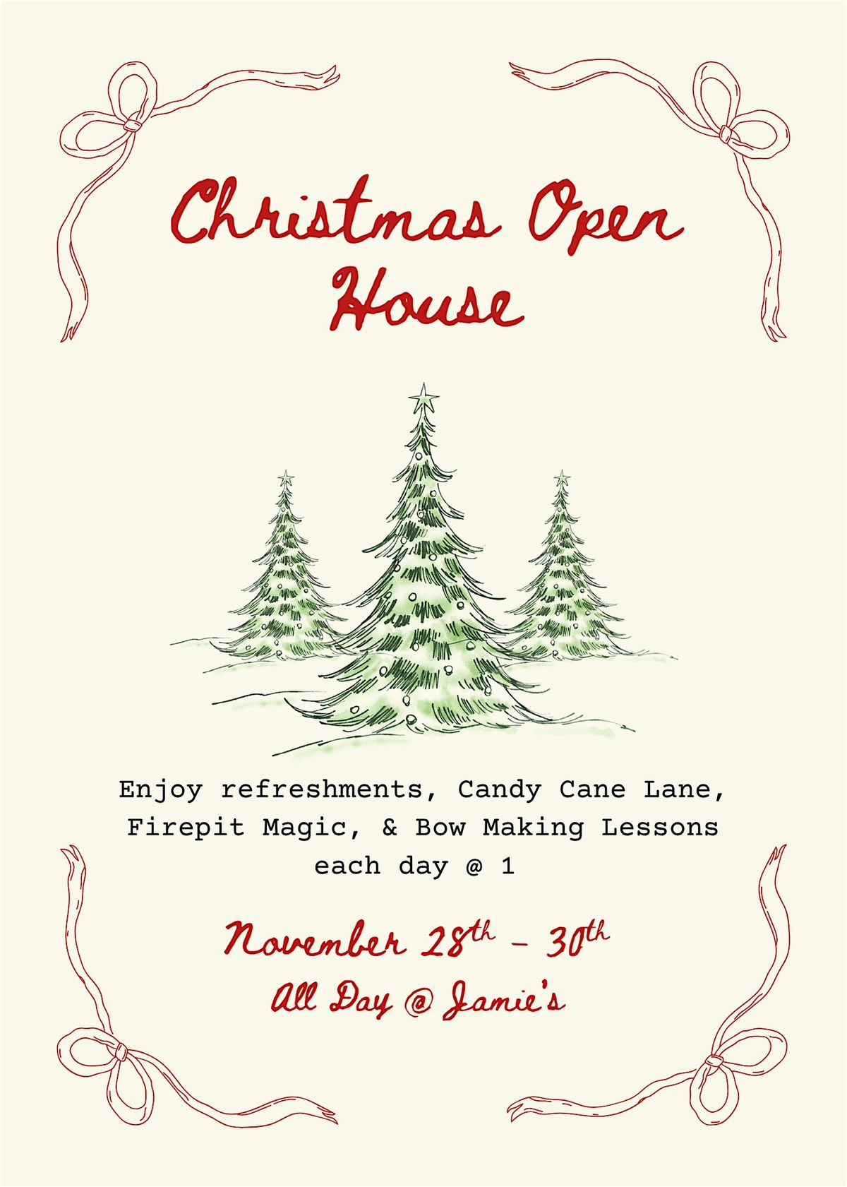 Christmas Open House @ Jamie's, 28 November | Event in Beckett Ridge | AllEvents