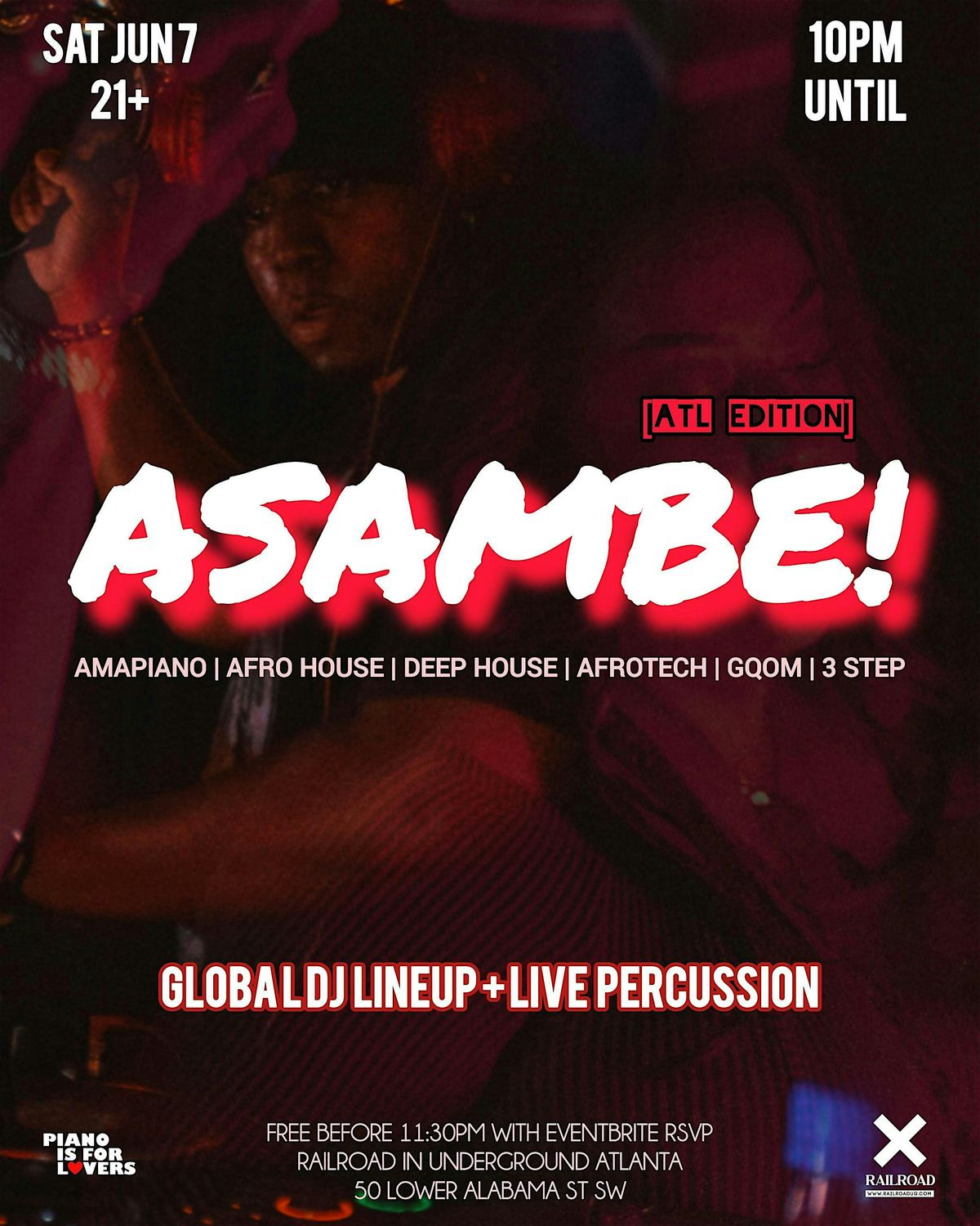 ASAMBE! ATL Edition!! Amapiano & Afro House Party with Live Drums, 7 June | Event in Atlanta | AllEvents