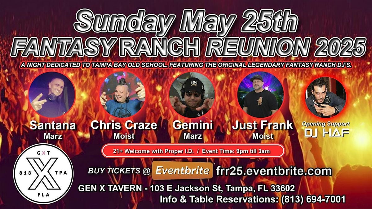 Fantasy Ranch Reunion 2025 with Santana, Chris Craze, Gemini, Just Frank, 25 May | Event in Tampa | AllEvents