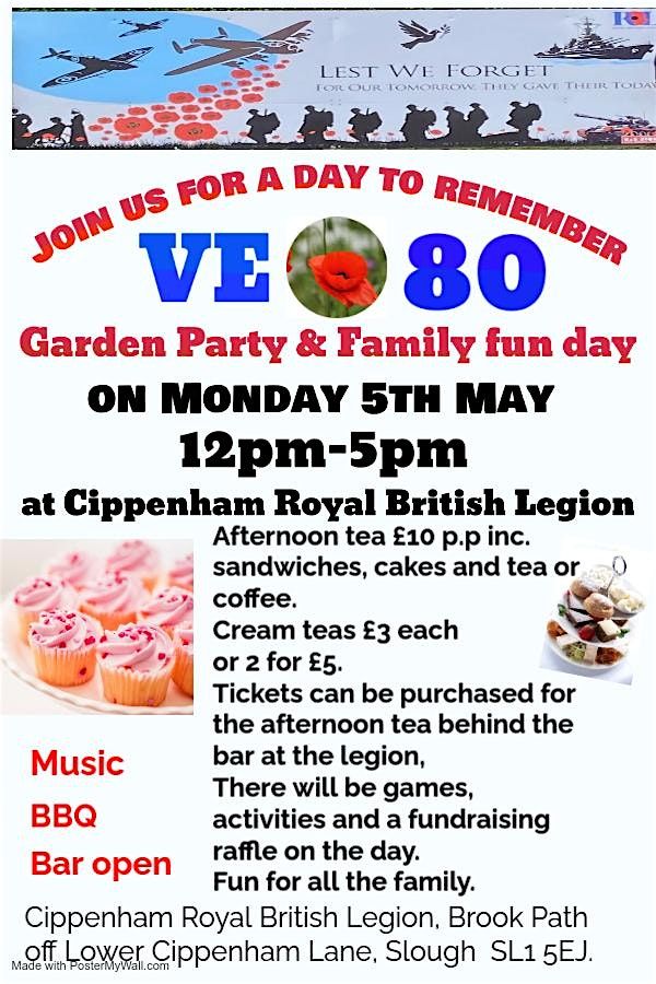 VE-80 at the Cippenham Royal British Legion, 5 May | Event in Slough | AllEvents