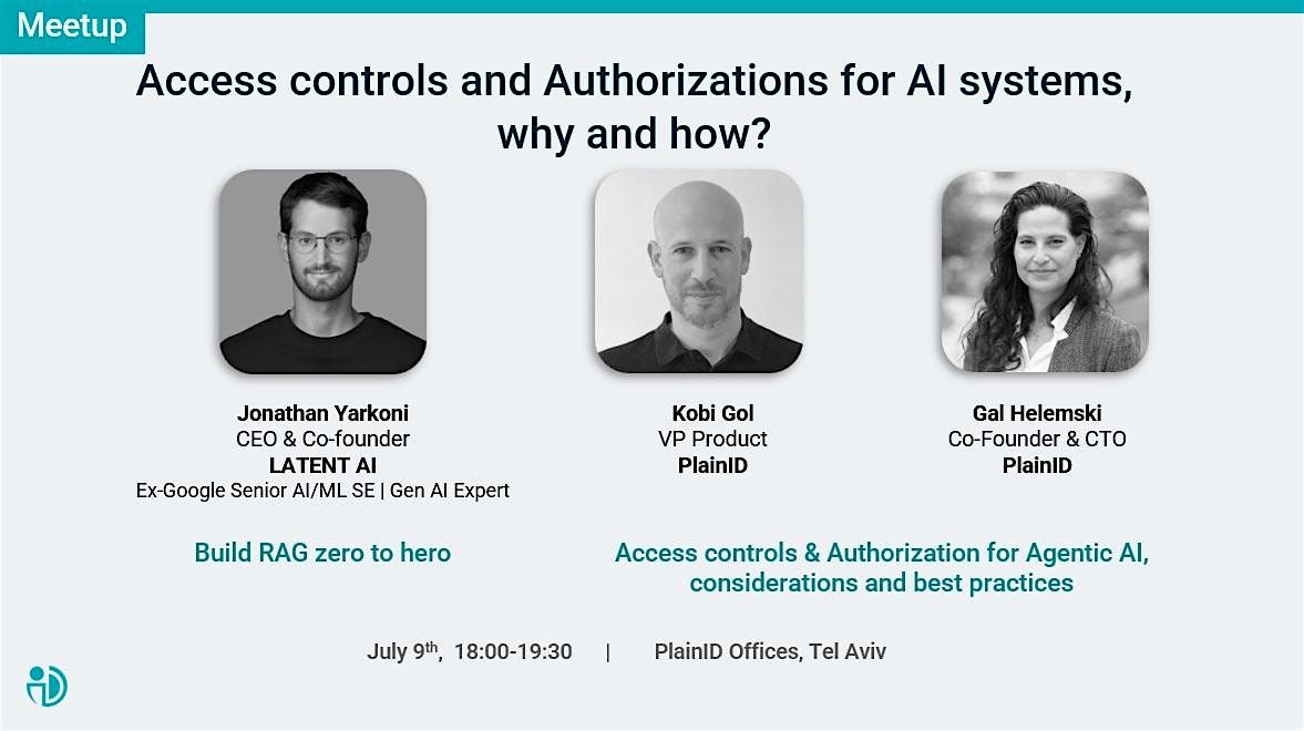 Access controls and Authorizations for AI systems, why and how?, 9 July | Event in Tel Aviv-Jaffa | AllEvents