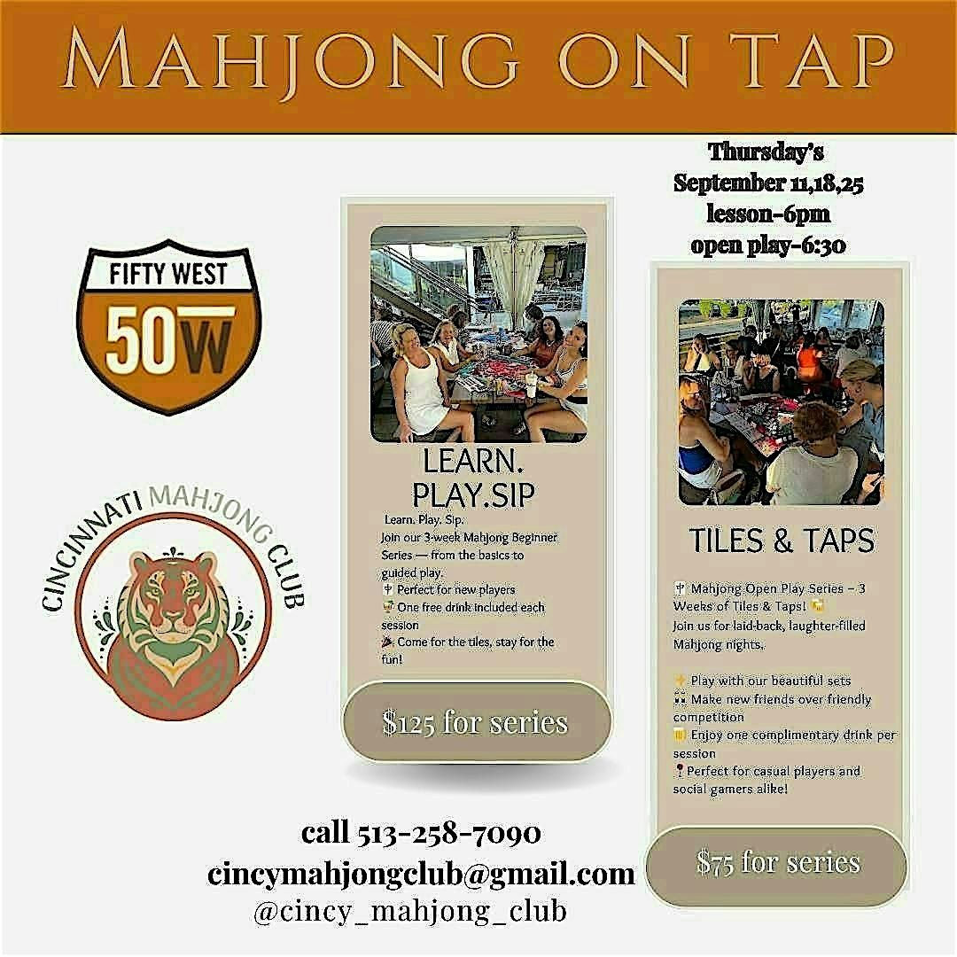 MAHJONG ON TAP, 11 September | Event in Cincinnati | AllEvents