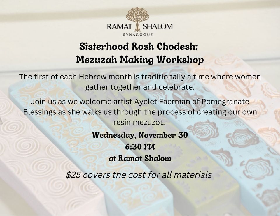 Sisterhood Mezuzah Making Ramat Shalom Synagogue, Plantation