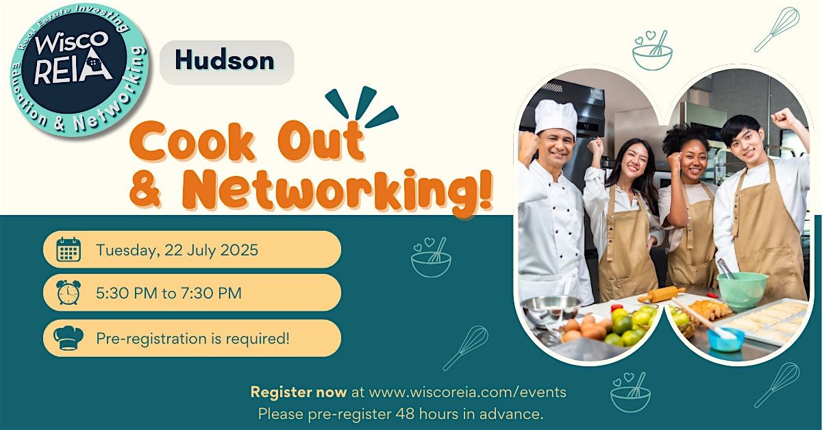 WiscoREIA Hudson: Cook Out & Networking!, 22 July | Event in Roberts | AllEvents