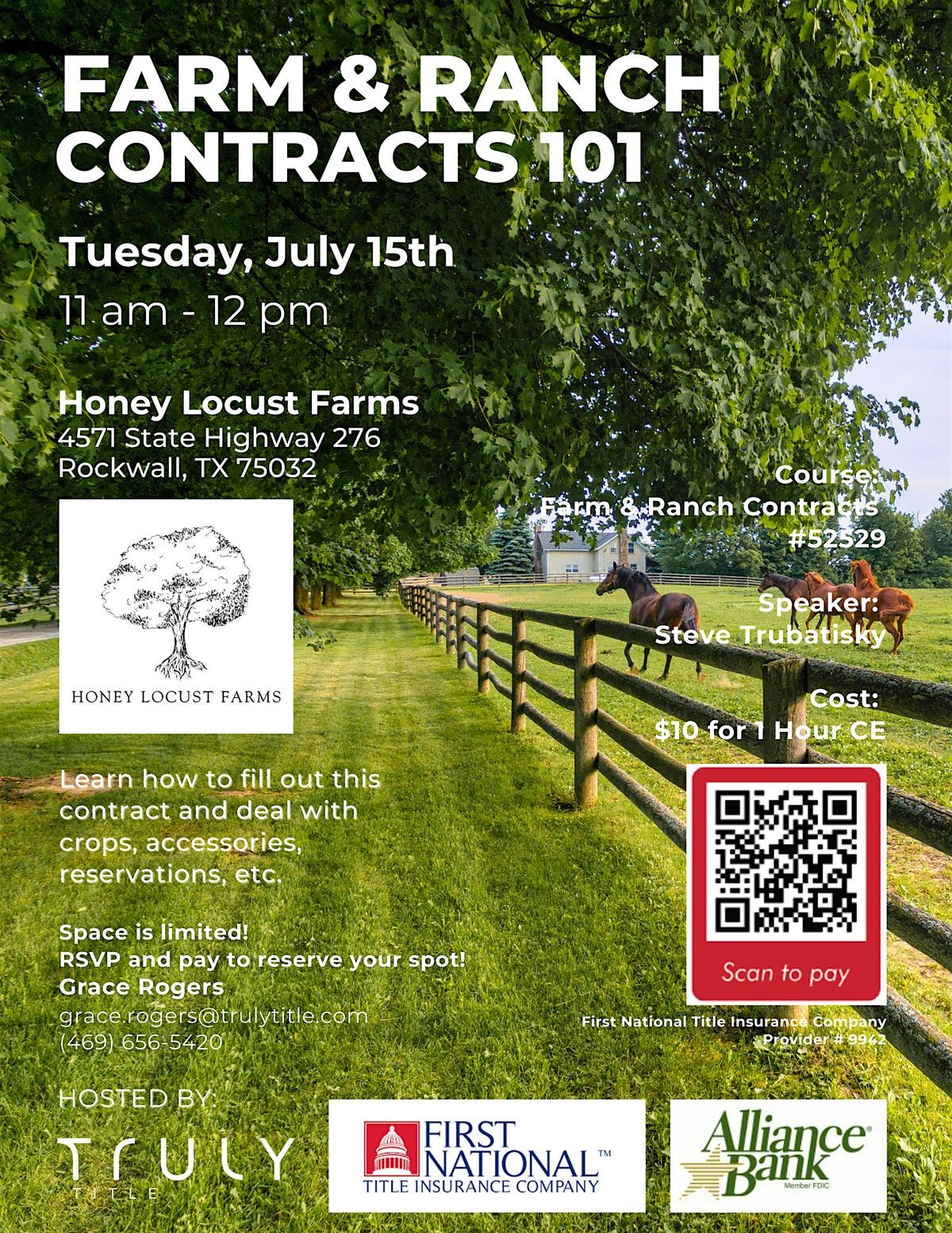 Farm & Ranch Contracts - 1 Hour CE - TREC Course #52529  - $10, 15 July | Event in Rockwall | AllEvents
