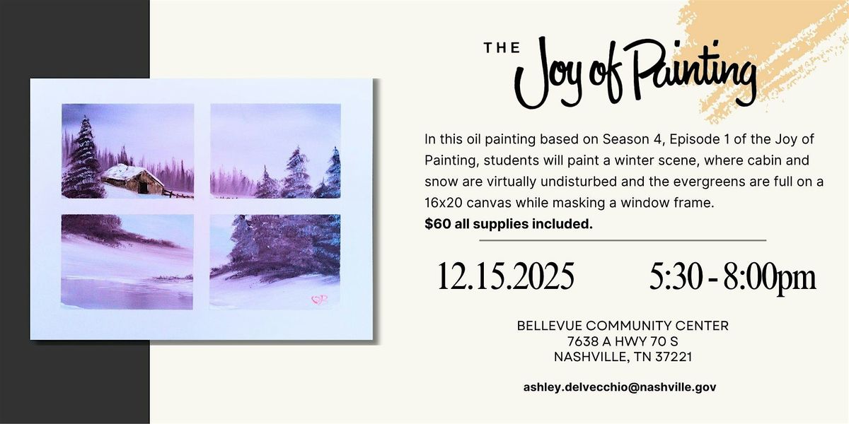 Bob Ross: Purple Splendor Window, 15 December | Event in Nashville | AllEvents