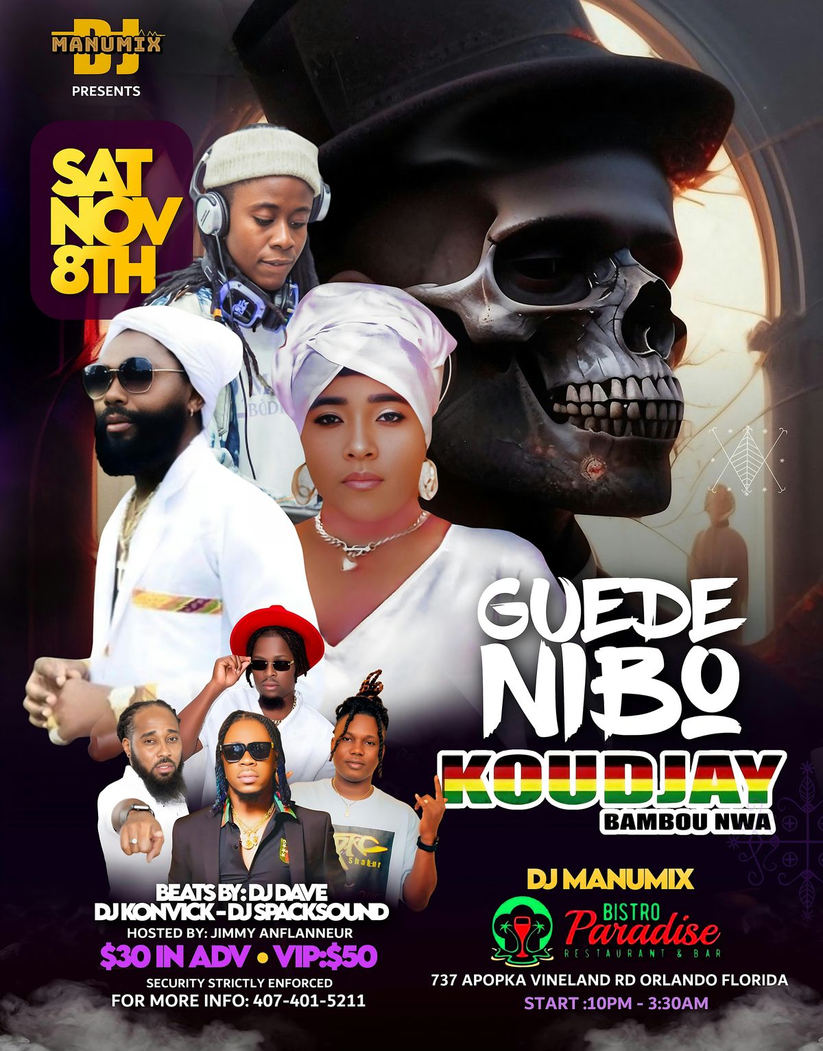 KOUDJAY LIVE PERFORMANCE ( GUEDE NIBO ), 8 November | Event in Orlando | AllEvents