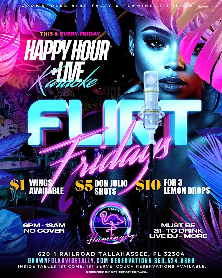 FLIRT Fridays - Happy Hour + Live Karaoke, 1 August | Event in Tallahassee | AllEvents