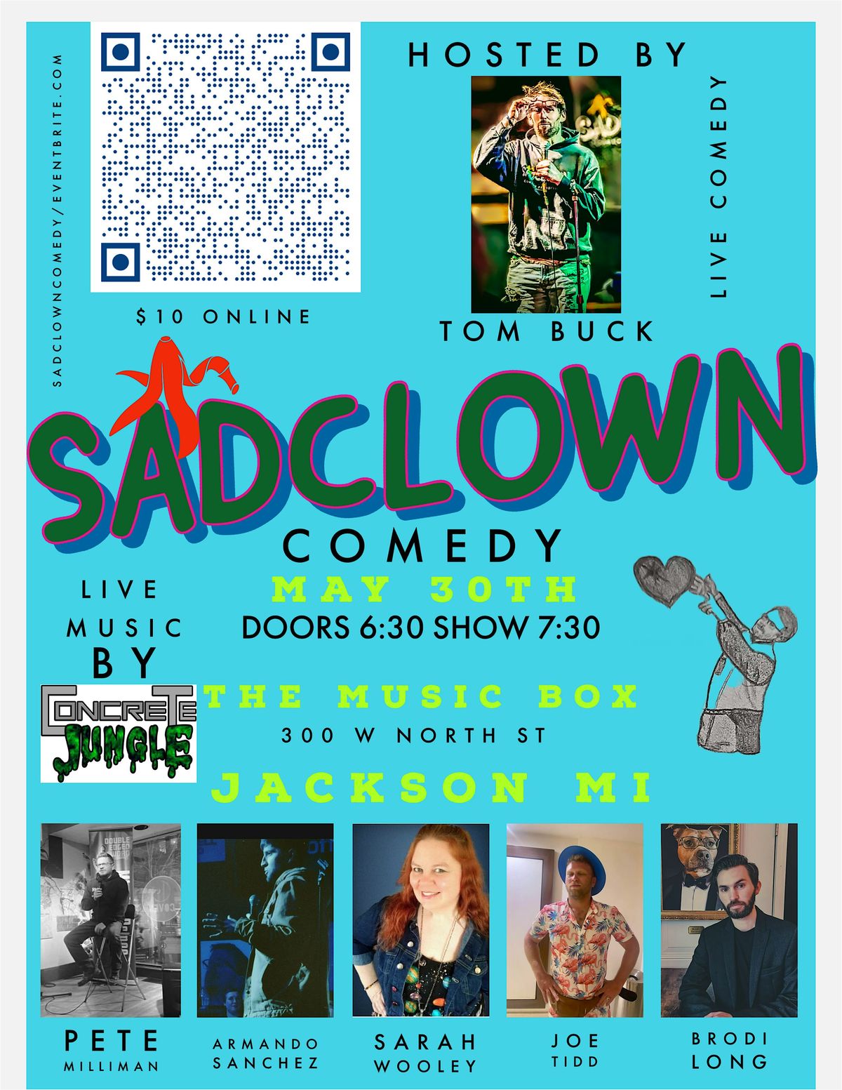 Jackson mi comedy! Sadclowncomedy, 30 May | Event in Jackson | AllEvents