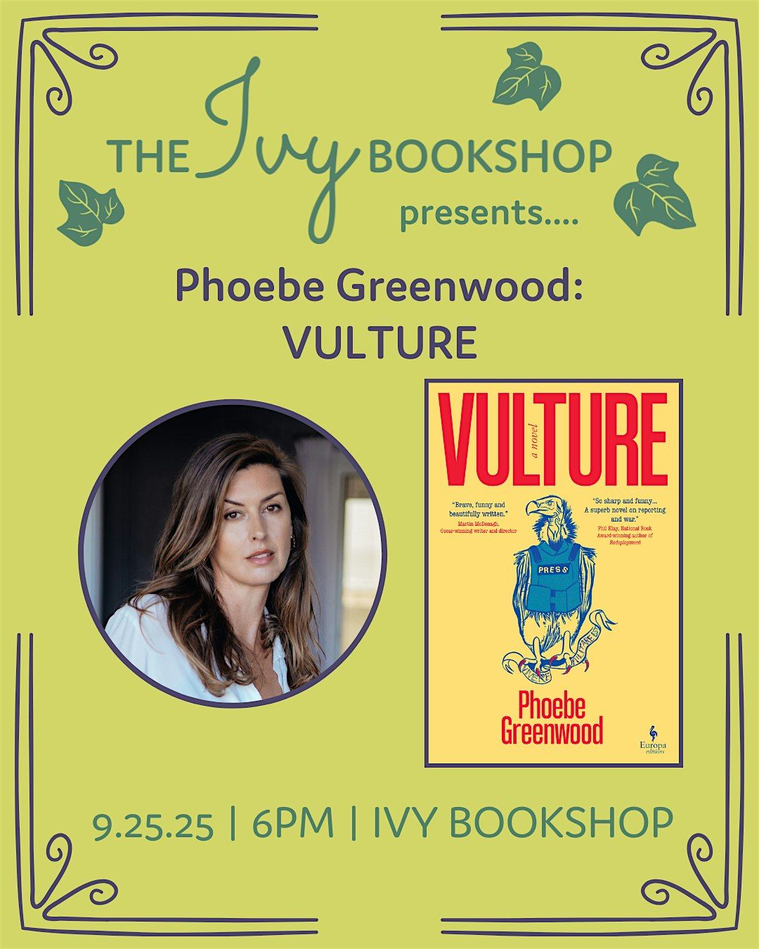 Phoebe Greenwood: VULTURE, 25 September | Event in Baltimore | AllEvents