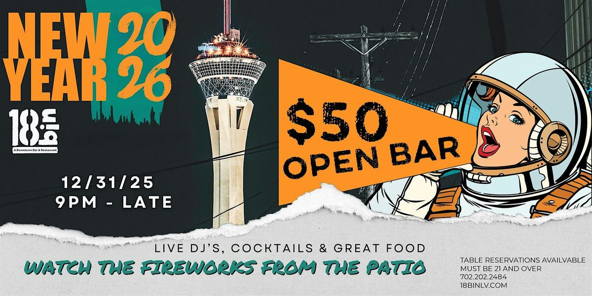 Las Vegas New Year’s Eve 2026 at 18bin – $50 All You Can Drink!, 31 December | Event in Las Vegas | AllEvents
