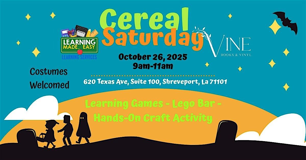 Cereal Saturday October 2025, 26 October | Event in Shreveport | AllEvents
