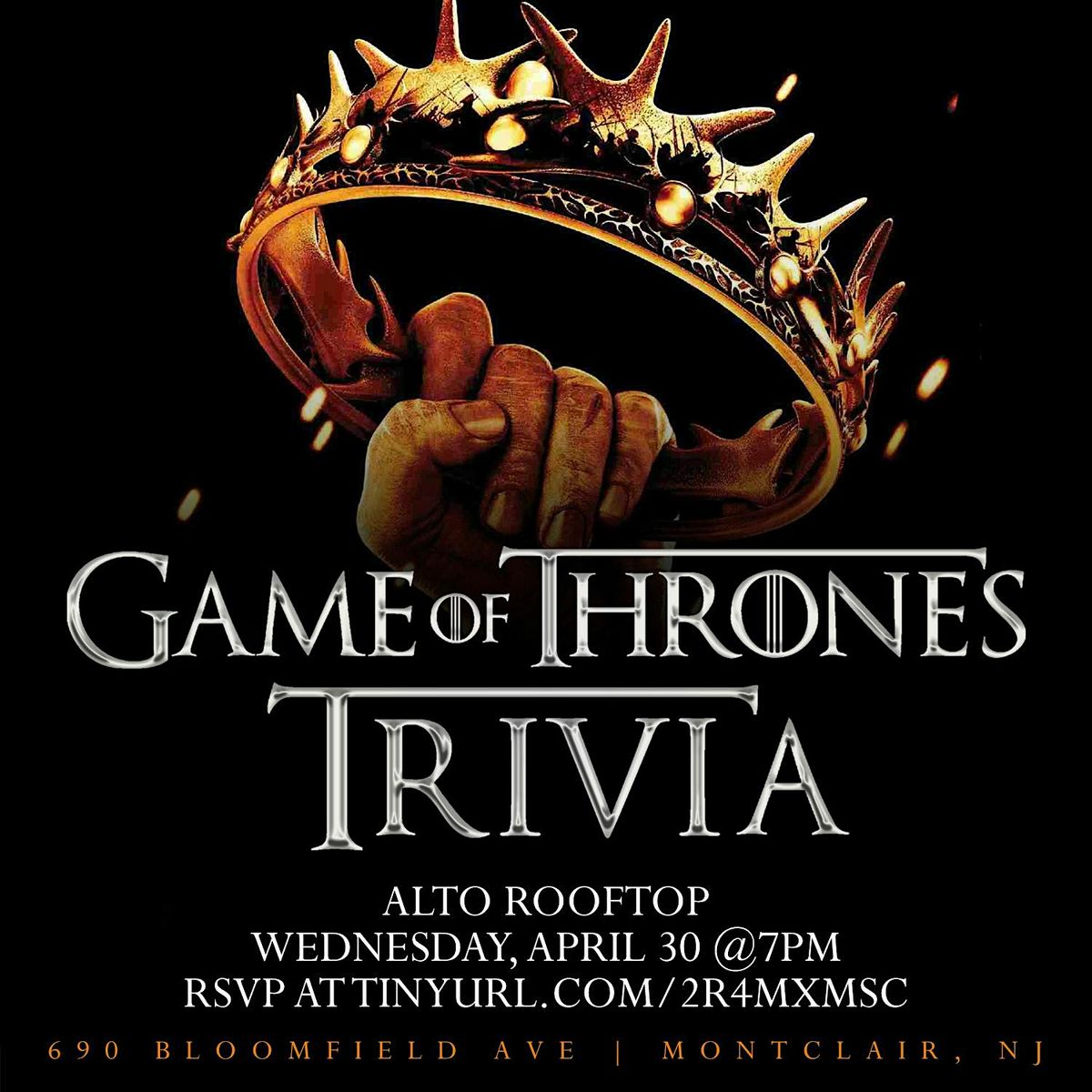 Game of Thrones Trivia - 7PM, 30 April | Event in Montclair | AllEvents