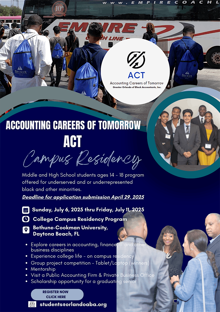 Accounting Careers of Tomorrow-Middle & High School Students Summer Program, 6 July | Event in Daytona Beach