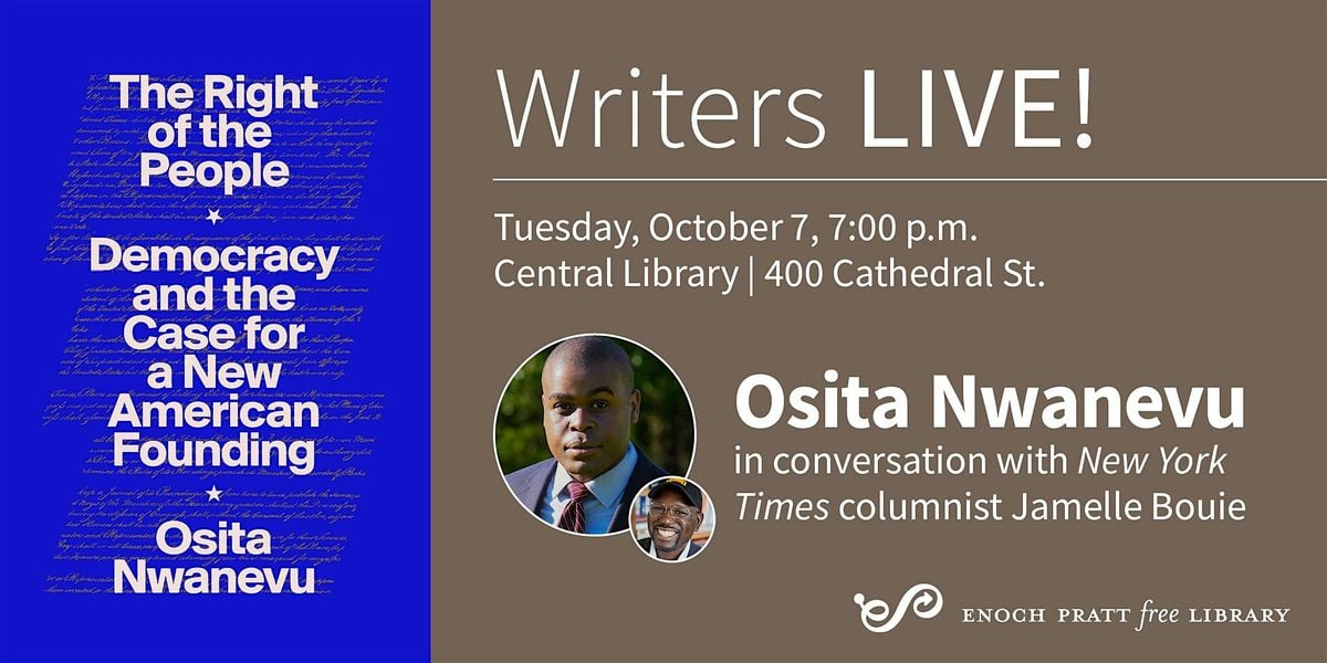 Osita Nwanevu: "The Right of the People", 7 October | Event in Baltimore | AllEvents