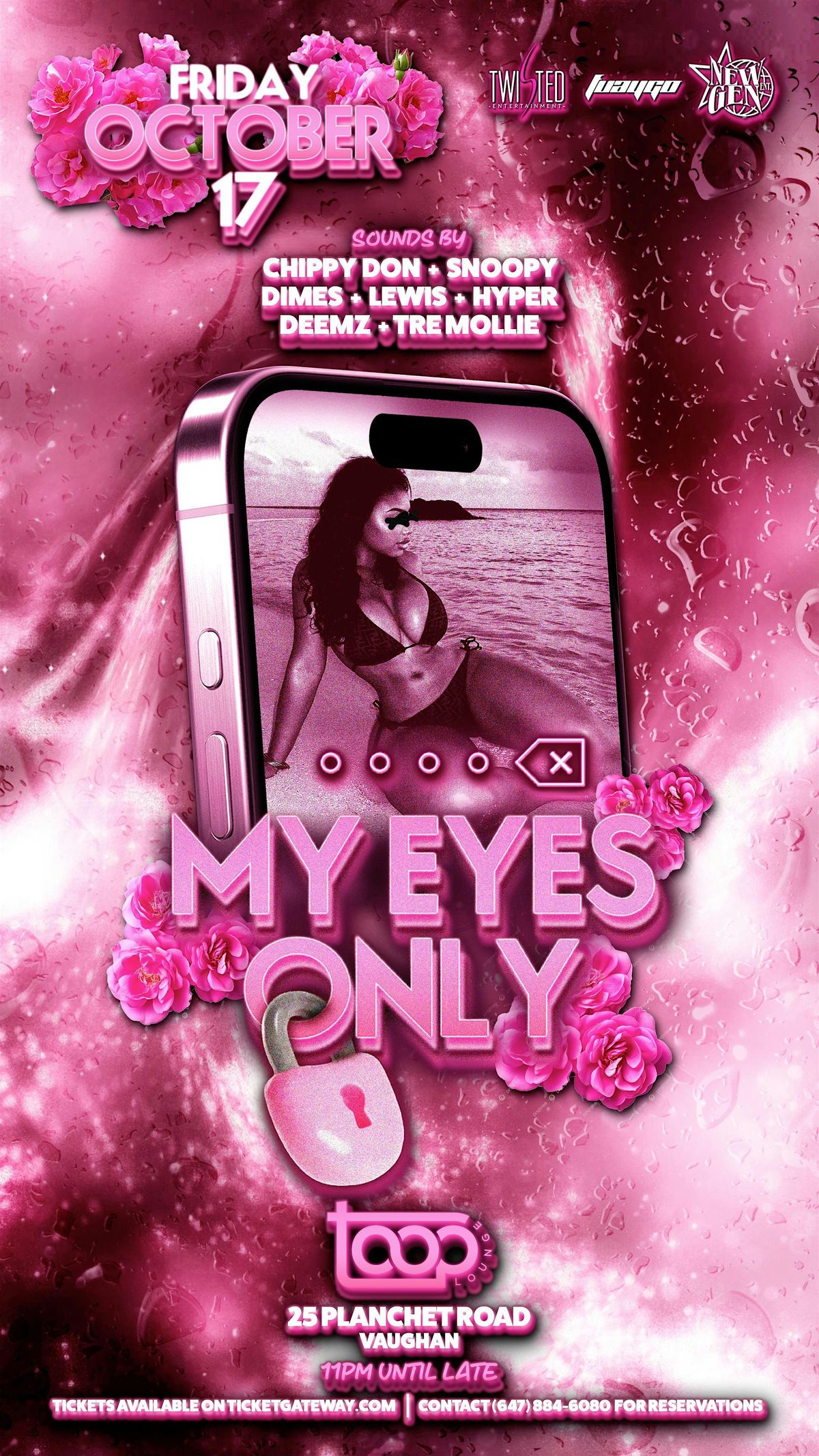 My Eyes Only | Friday Oct 17 | Toop Lounge, 17 October | Event in Vaughan | AllEvents