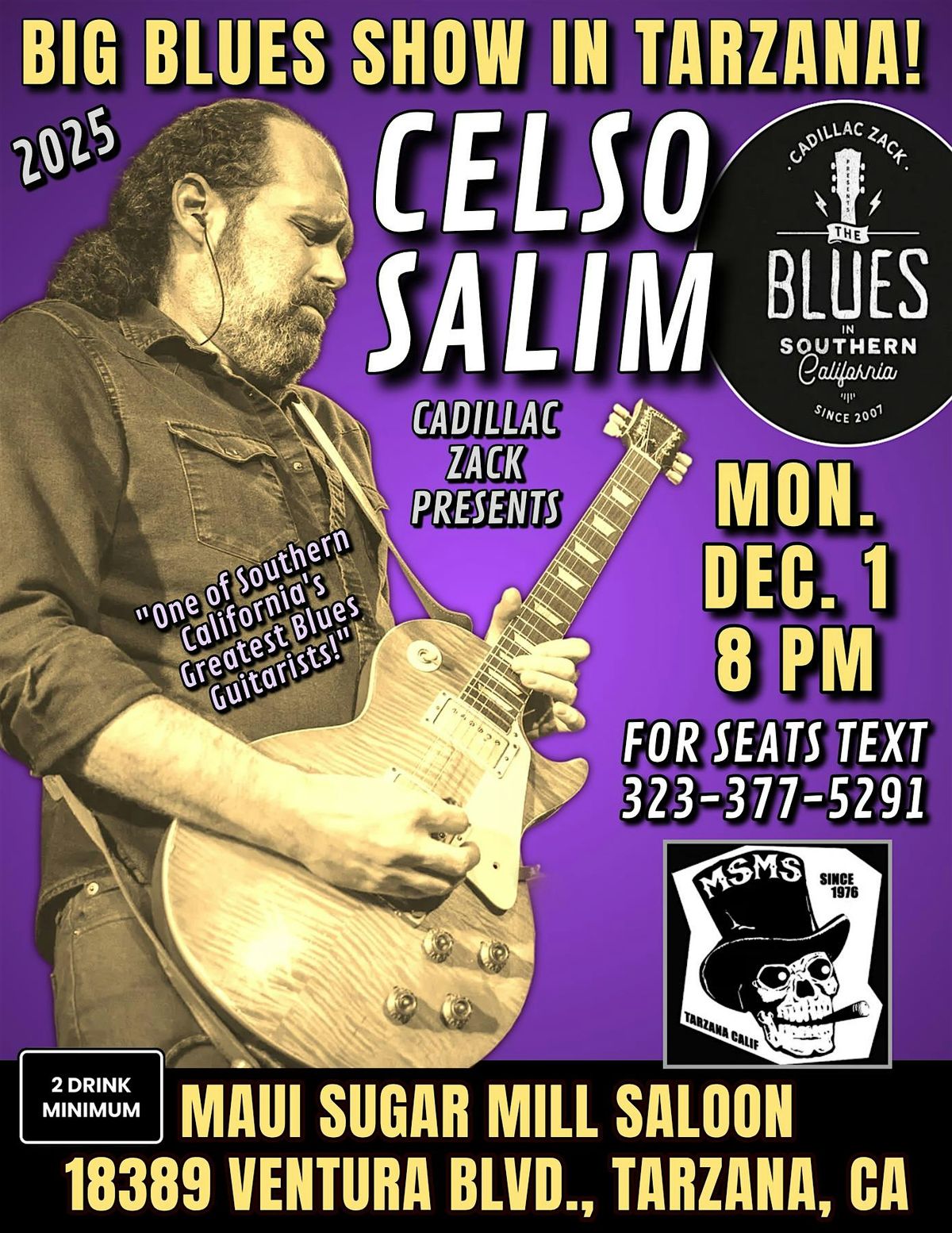 CELSO SALIM - One Of Los Angeles' Greatest Blues Guitarists - in Tarzana!, 1 December | Event in Los Angeles