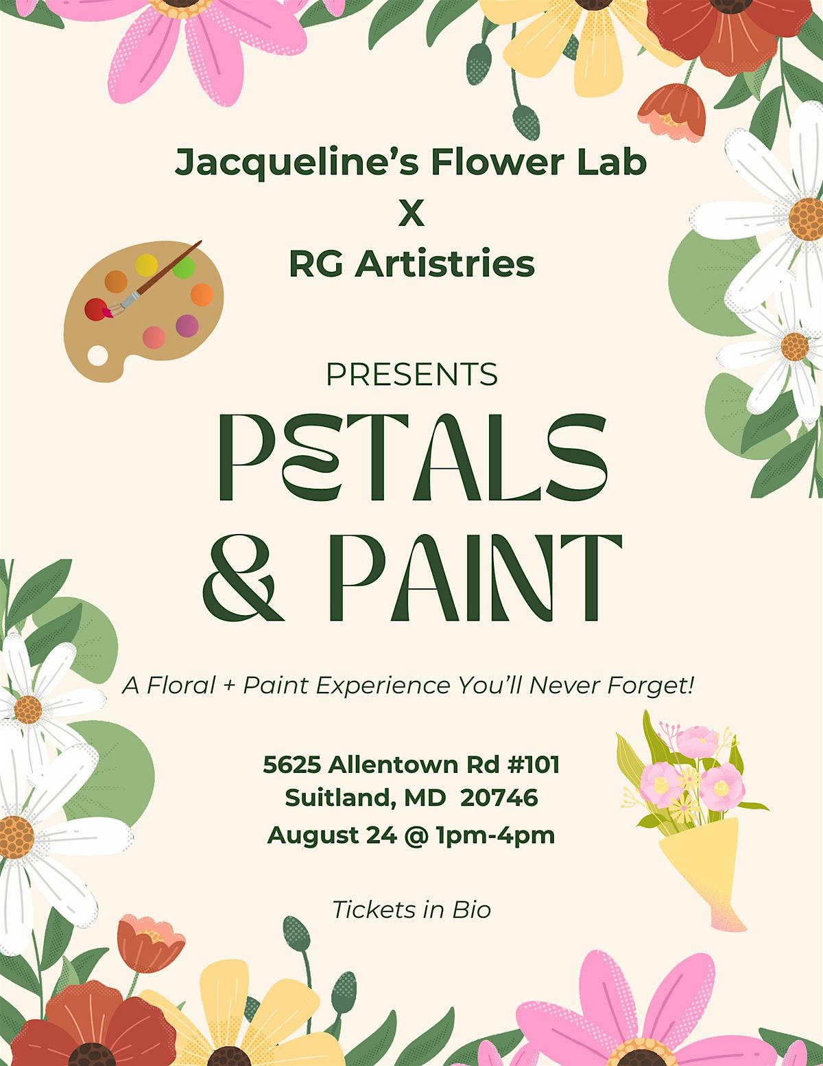 Petals and Paint, 24 August | Event in Camp Springs | AllEvents