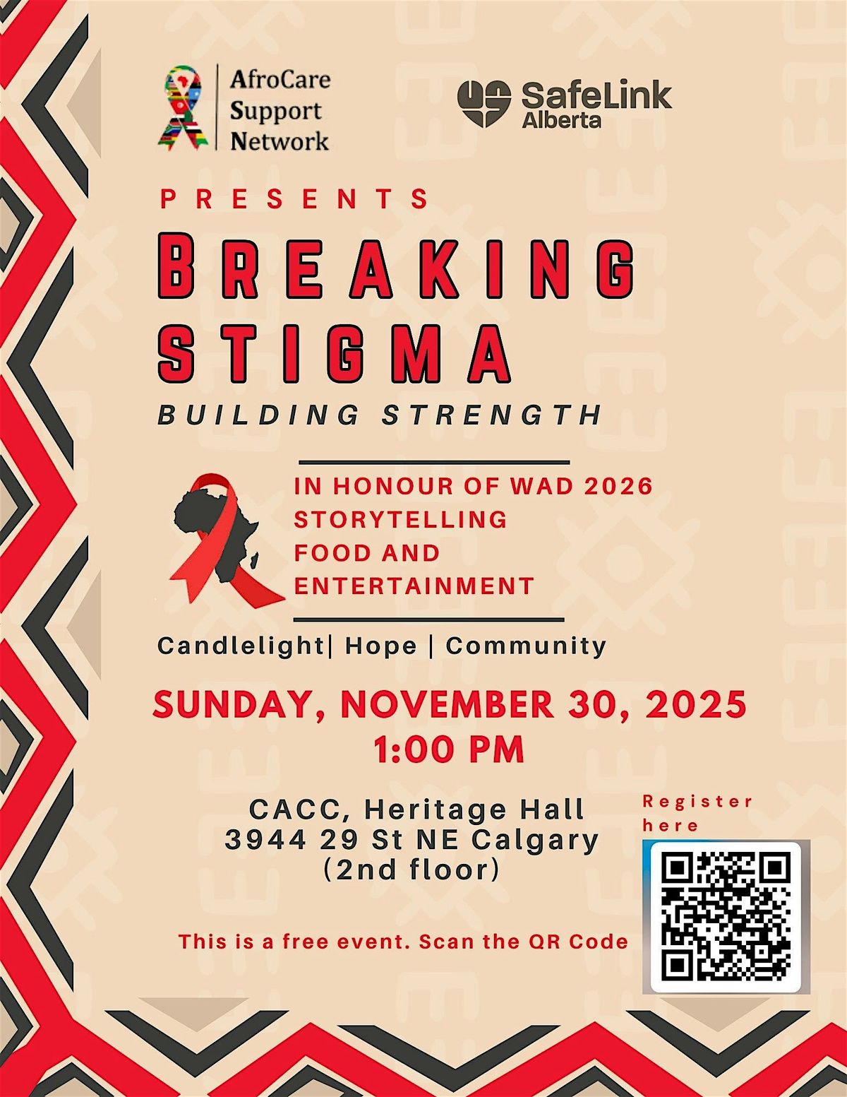 An afternoon of hope, music, food, and storytelling for WAD, 30 November | Event in Calgary | AllEvents