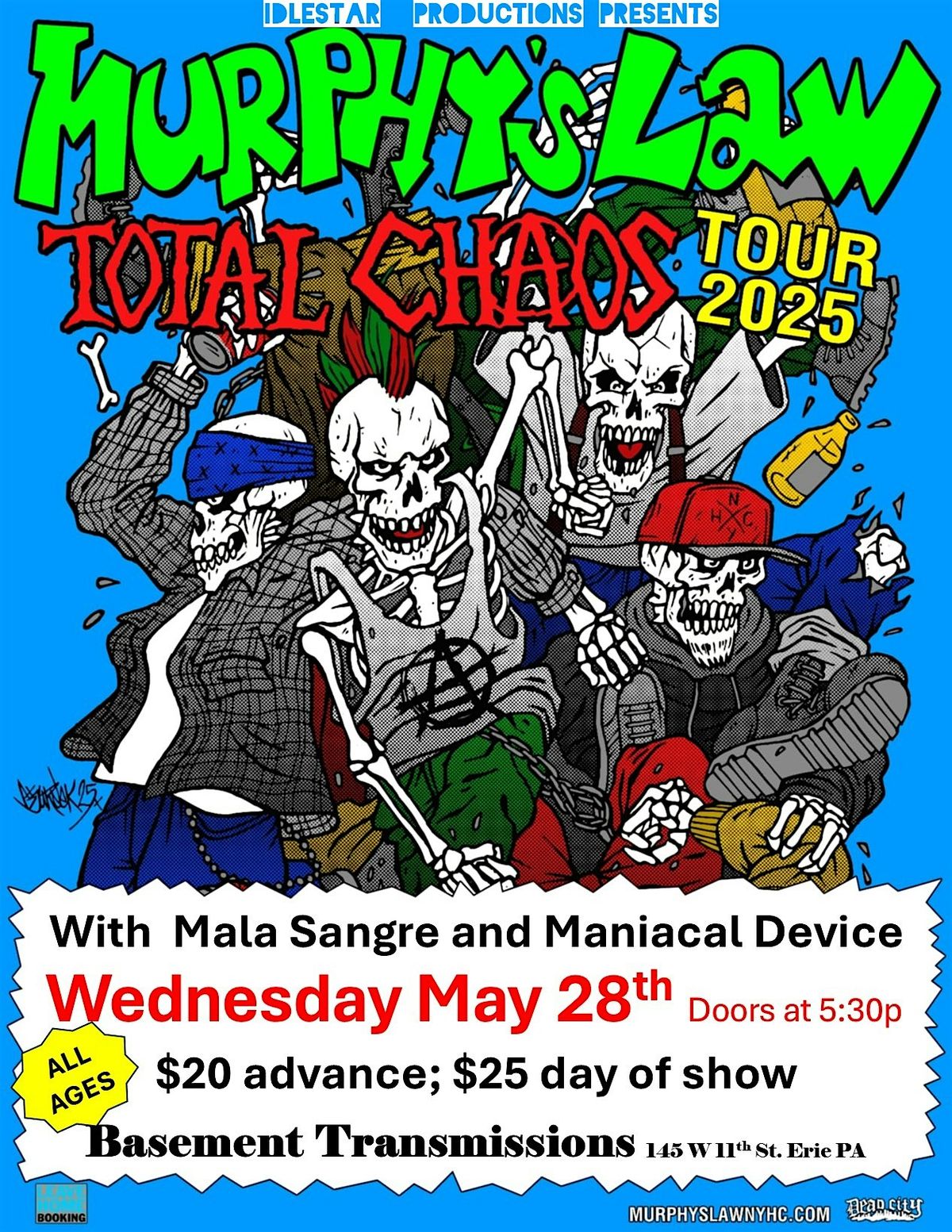 Murphy's Law and Total Chaos Tour 2025, 28 May | Event in Erie | AllEvents