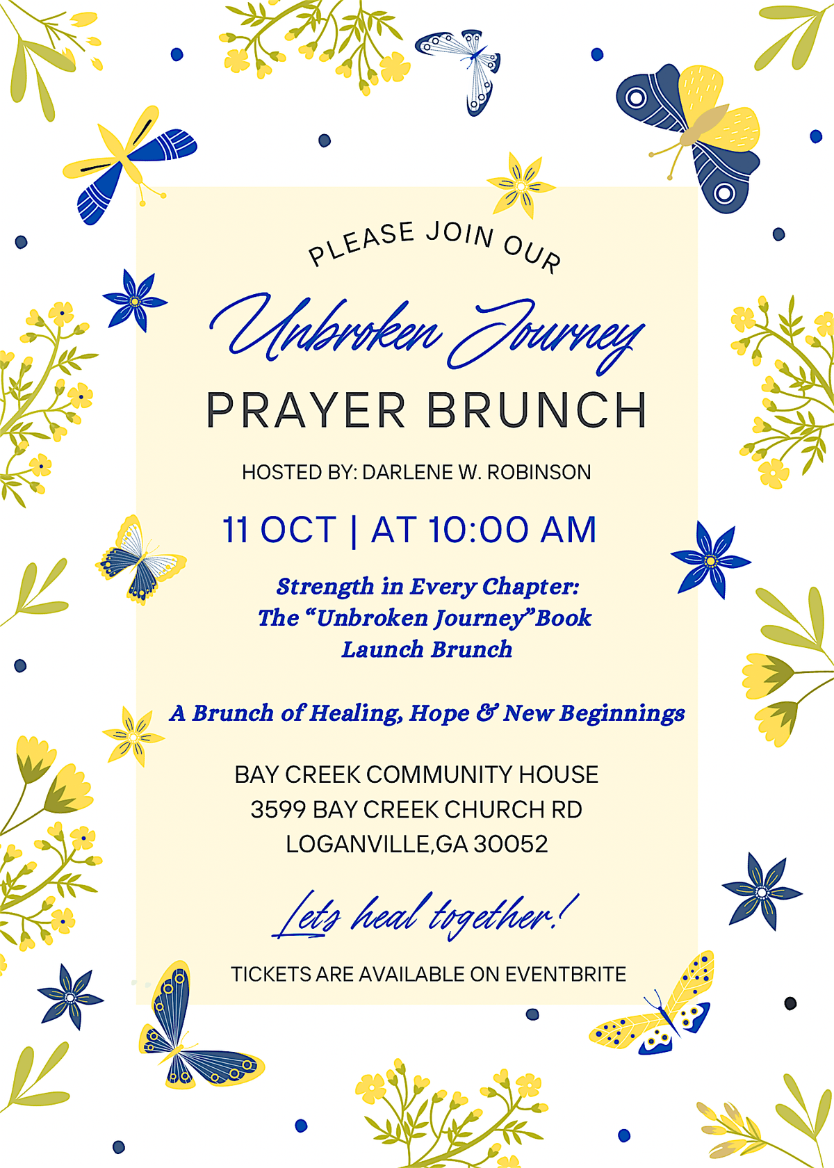 Unbroken Journey Prayer Brunch, 11 October | Event in Loganville | AllEvents