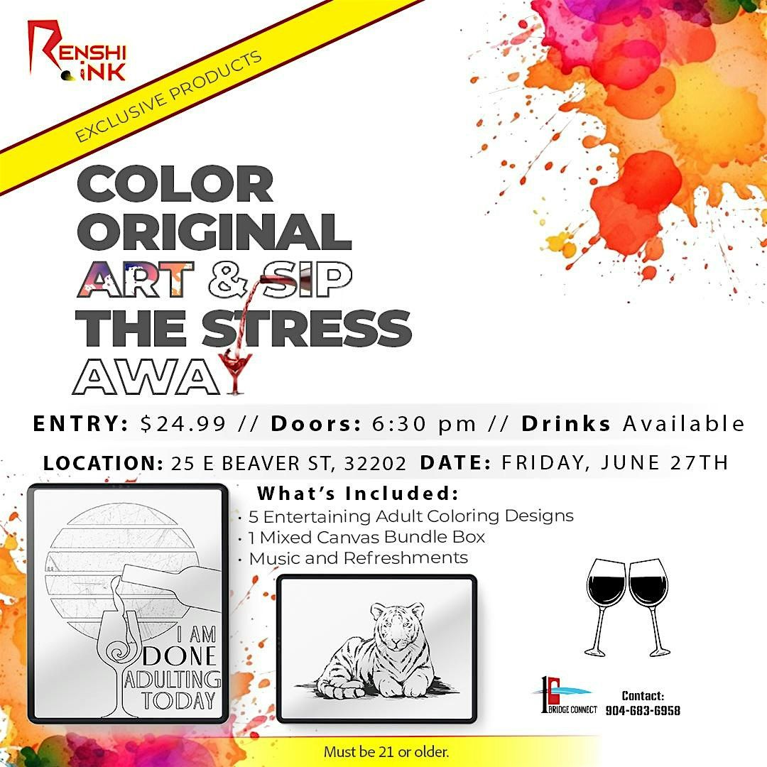 Adult Color & Sip with Renshi Ink, 27 June | Event in Jacksonville | AllEvents