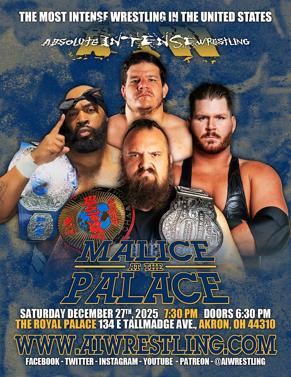 Absolute Intense Wrestling  Presents "Malice At The Palace", 27 December | Event in Akron | AllEvents