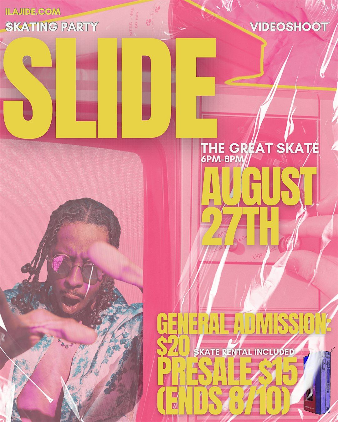 SLIDE SKATE PARTY / VIDEO SHOOT, 27 August | Event in Roseville | AllEvents