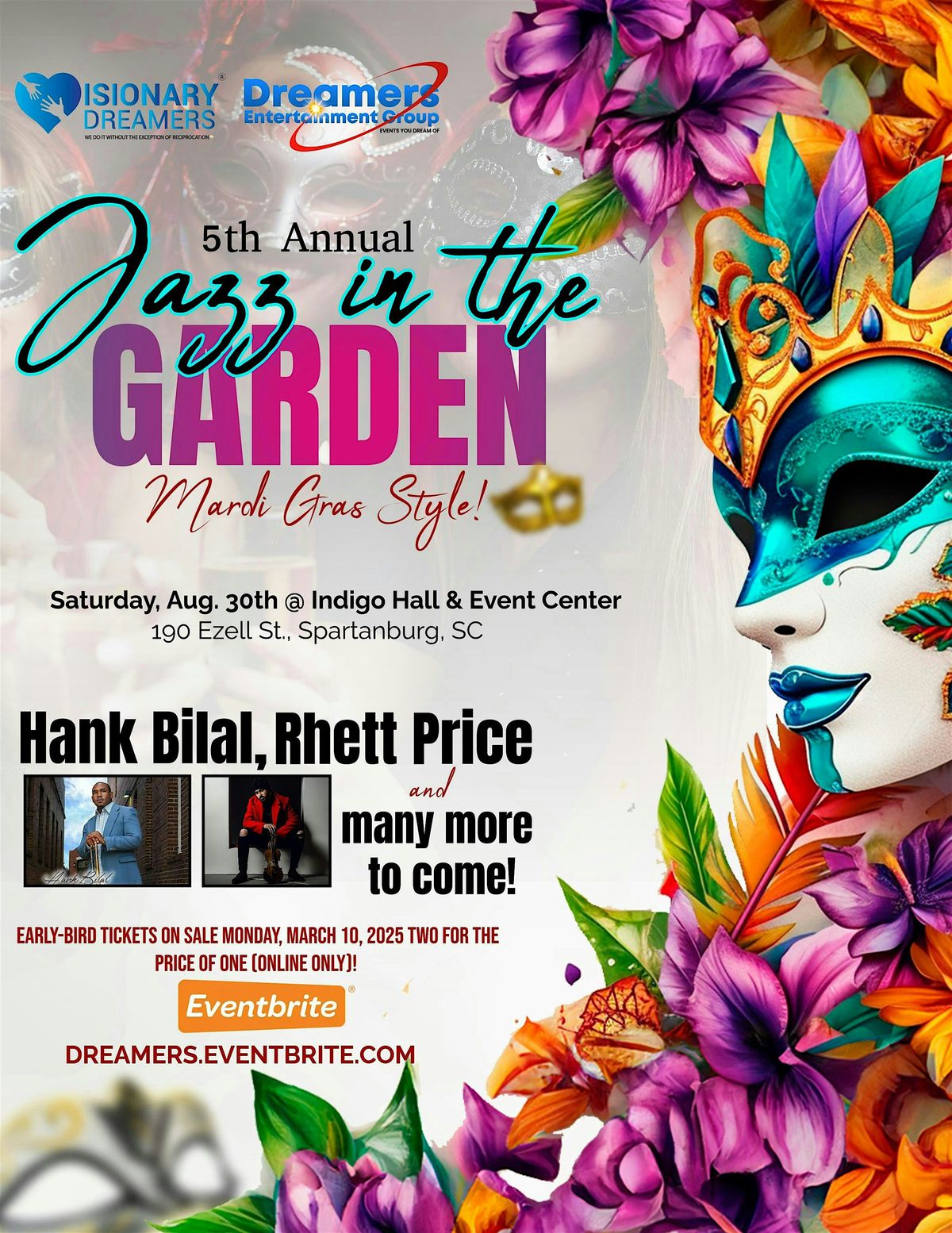 5th ANNUAL JAZZ IN THE GARDEN, 30 August | Event in Spartanburg | AllEvents