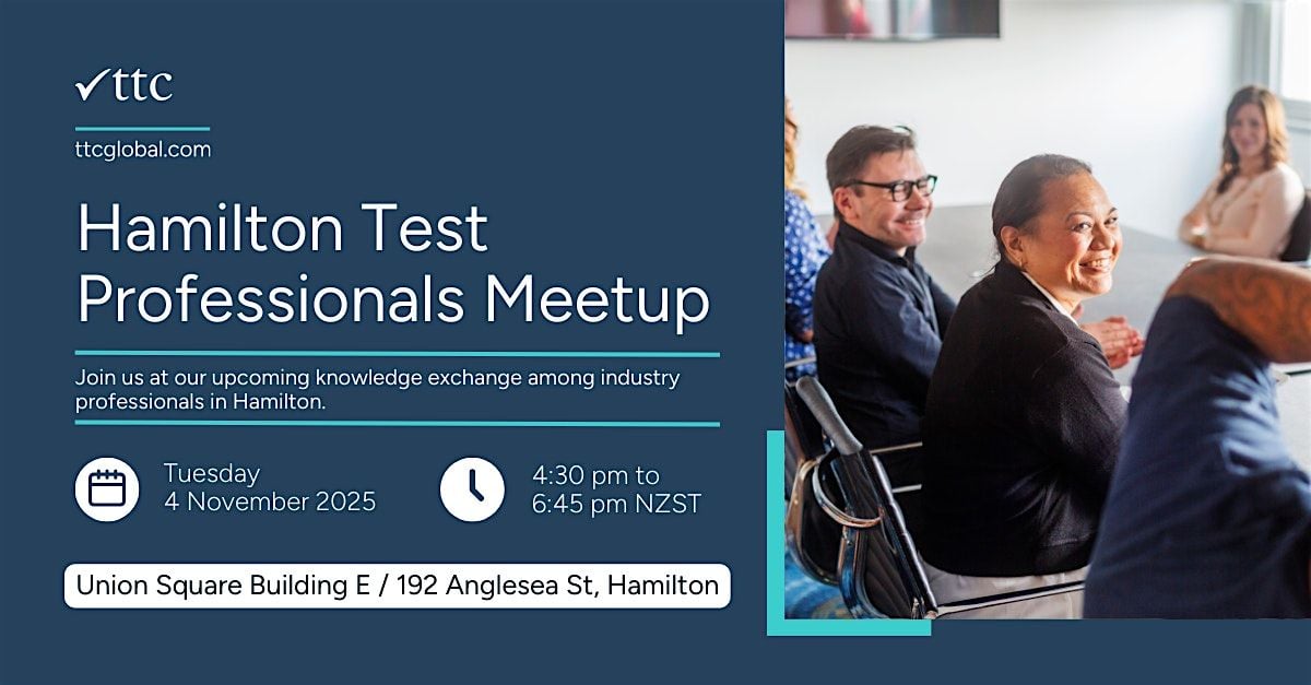 Hamilton Test Professionals Meetup, 4 November | Event in Hamilton | AllEvents