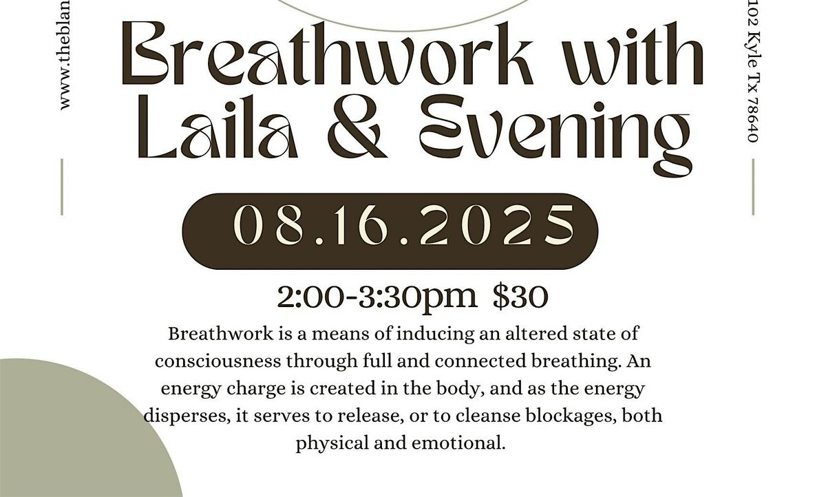 Breath Work with Laila & Evening, 16 August | Event in Kyle | AllEvents