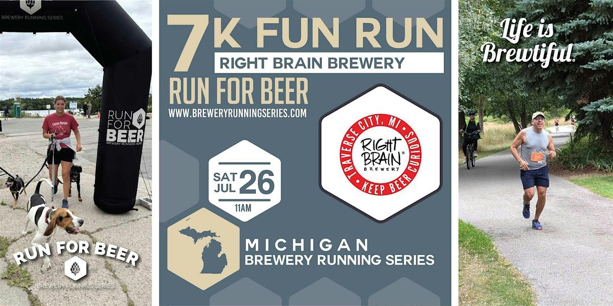 7k Beer Run x Right Brain | 2025 Michigan Brewery Running Series, 26 July | Event in Traverse City | AllEvents