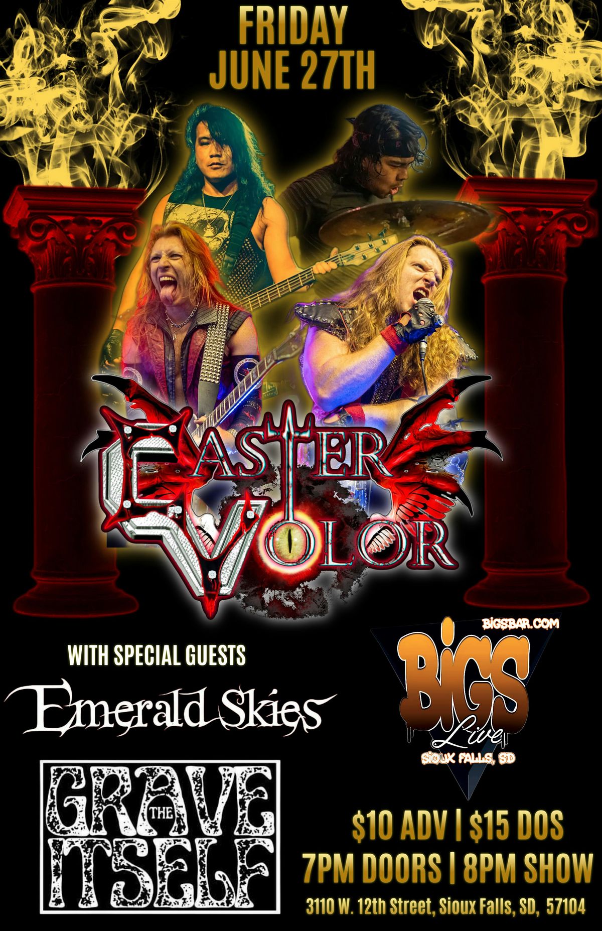 CASTER VOLOR WSG: EMERALD SKIES & THE GRAVE ITSELF at Bigs Bar Live | Event in Sioux Falls | AllEvents