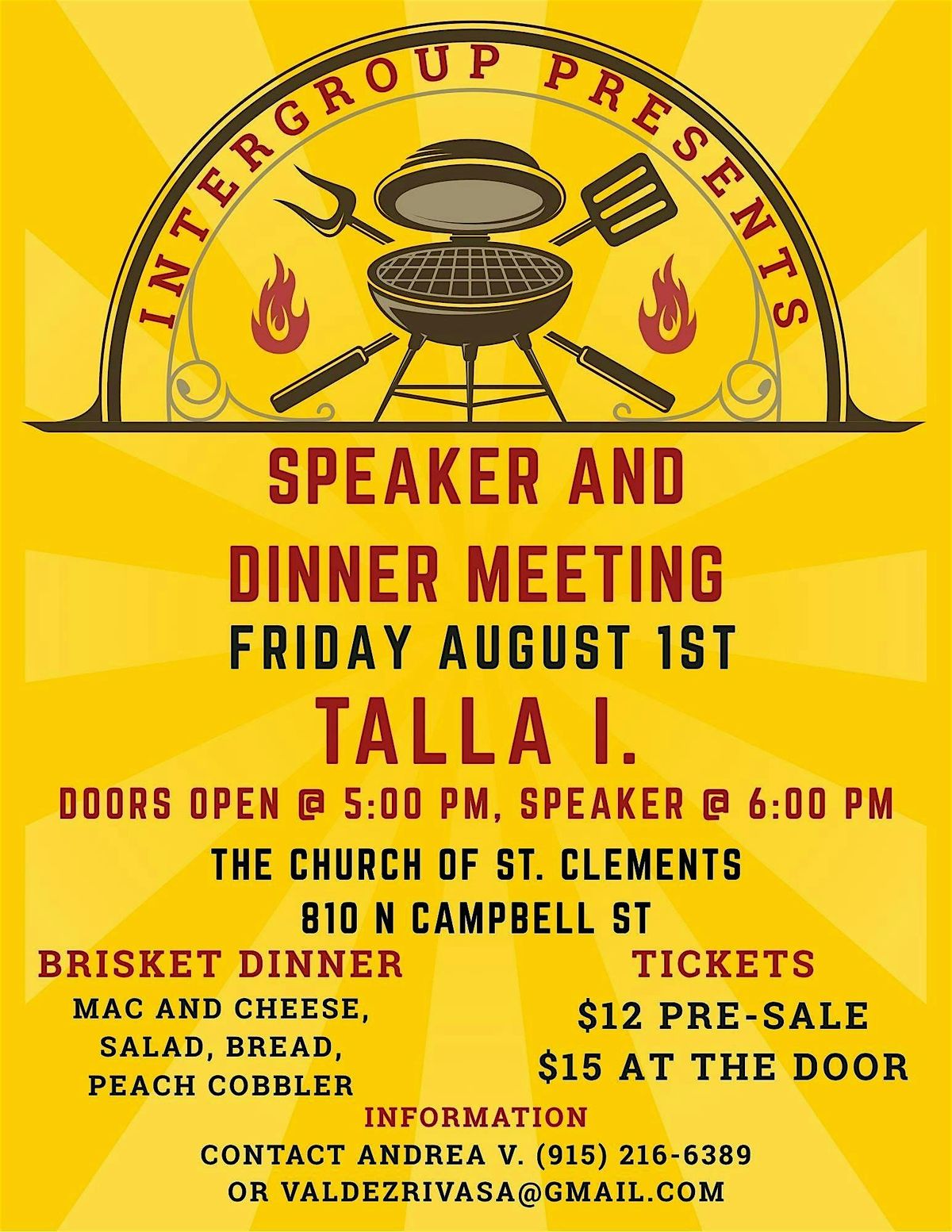 Intergroup Presents: Speaker and Dinner Meeting, 1 August | Event in El Paso | AllEvents