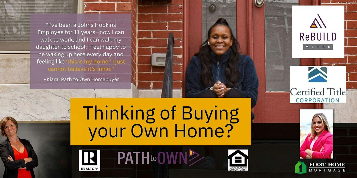 Path to Own Home Buying Workshop with ReBUILD Metro, 1 July | Event in Baltimore | AllEvents