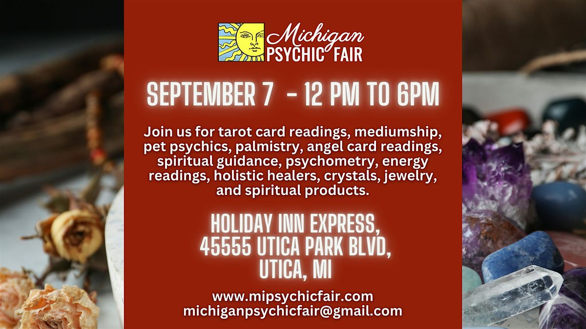 Michigan Psychic Fair September 7, 2025,  Utica, MI, 7 September | Event in Utica | AllEvents