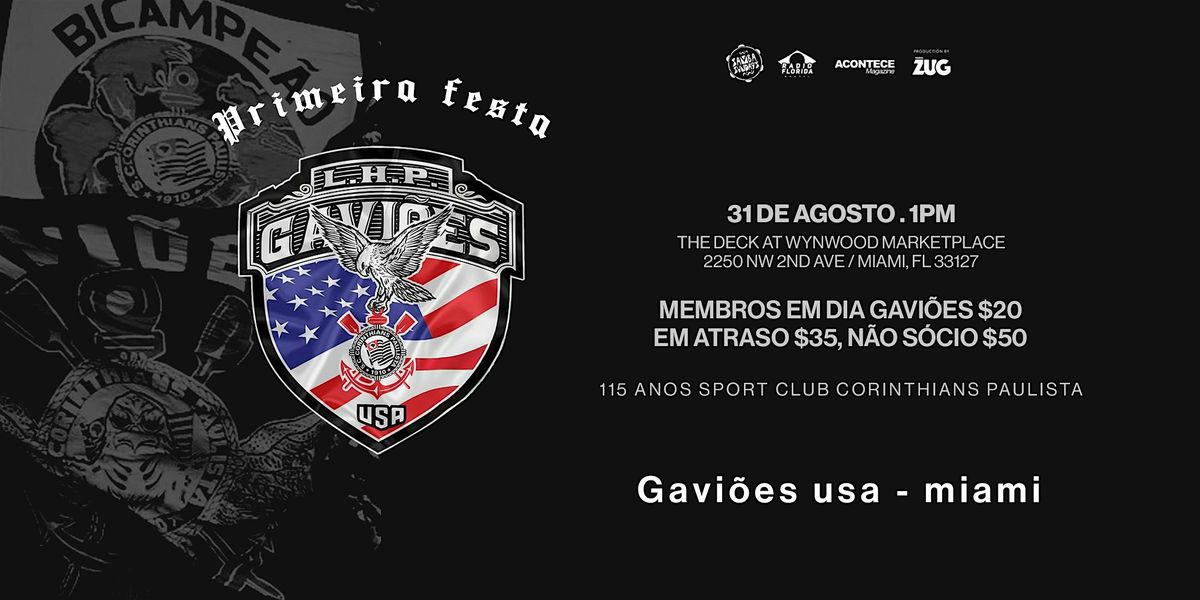 Primeira Festa da Gaviões USA, 31 August | Event in Miami | AllEvents
