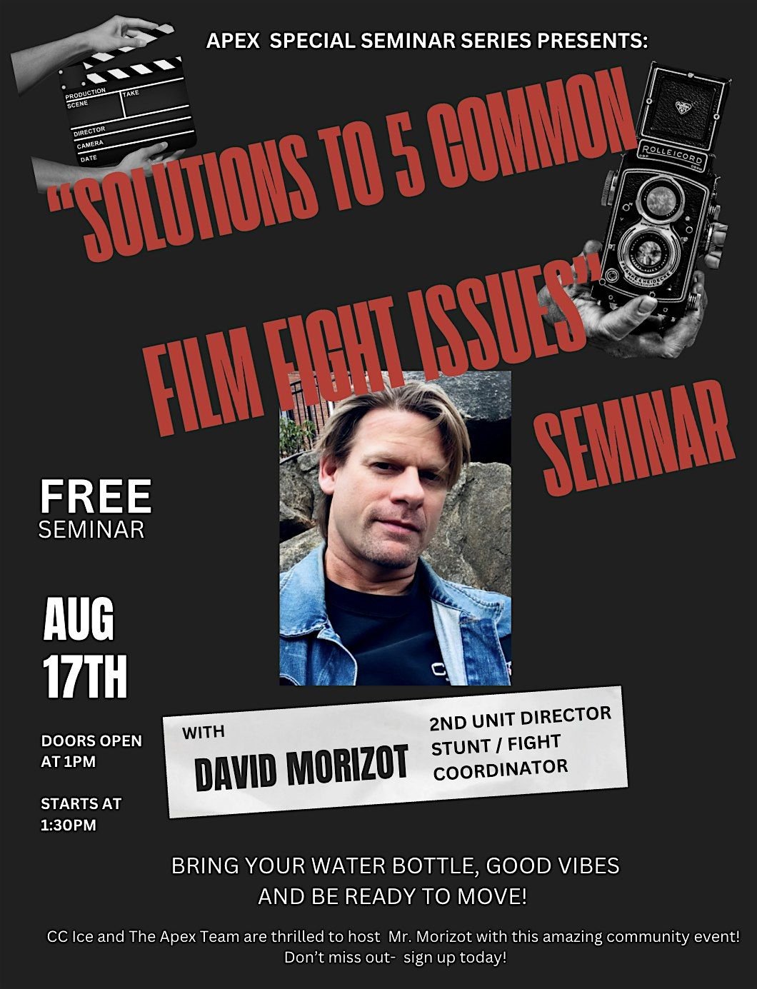 "Solutions to 5 Common Film Fight Issues" Seminar  With David Morizot, 17 August | Event in Fayetteville