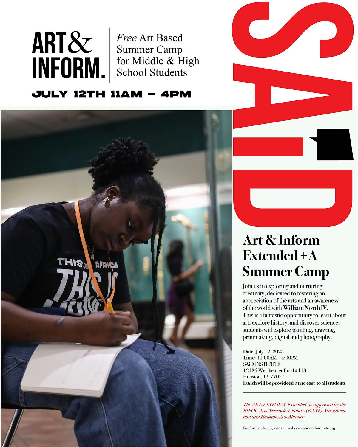 Art & Inform Extended +A Summer Camp, 12 July | Event in Houston | AllEvents