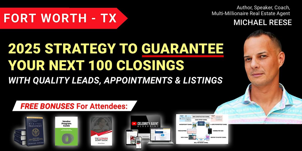 Fort Worth  REALTOR Luncheon: 2025 Strategy For Your Next 100 Closings, 29 May | Event in Fort Worth | AllEvents