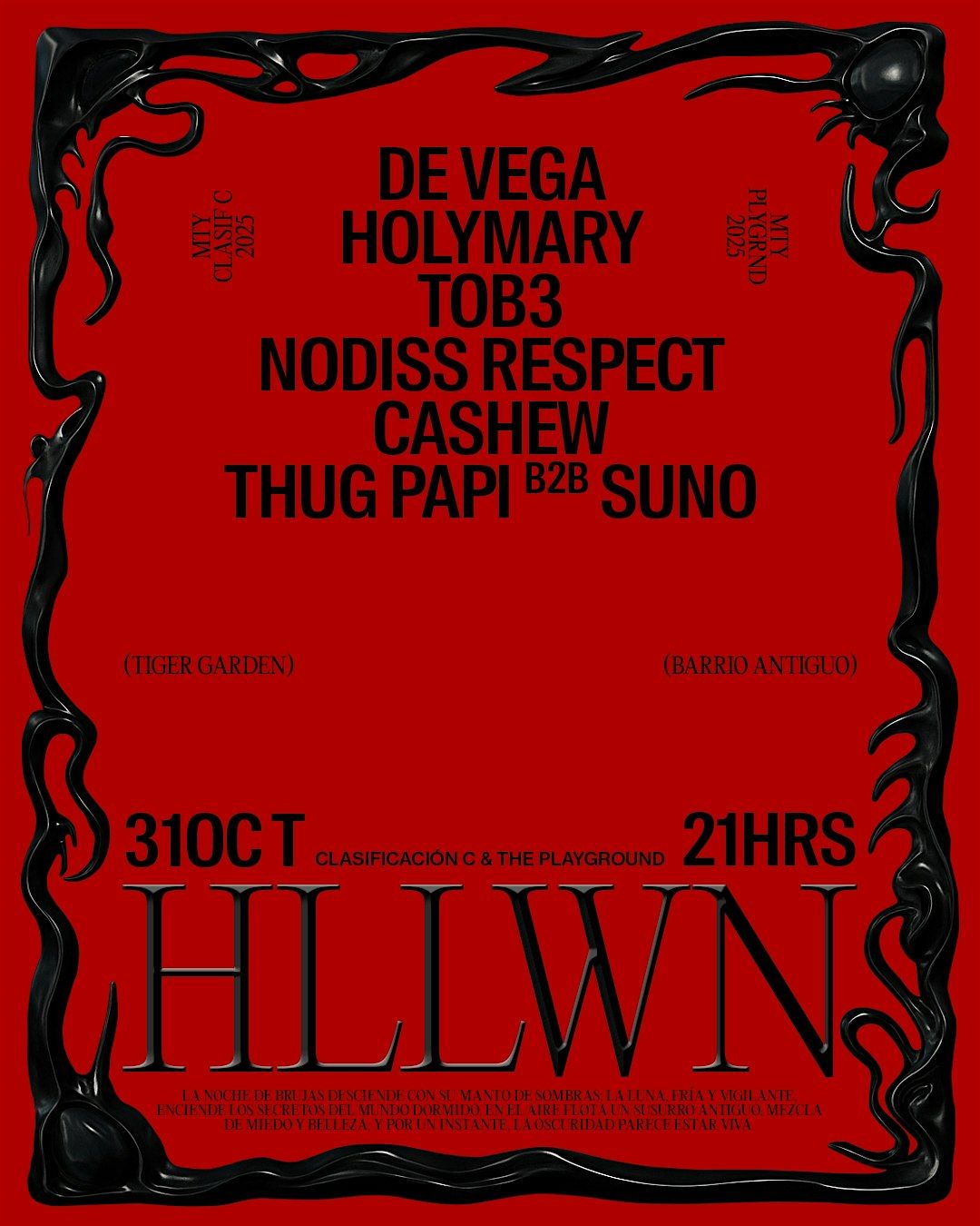 CLASIFICACIÓN C & PLAYGROUND PRESENTAN: HLLWN, 31 October | Event in Monterrey | AllEvents