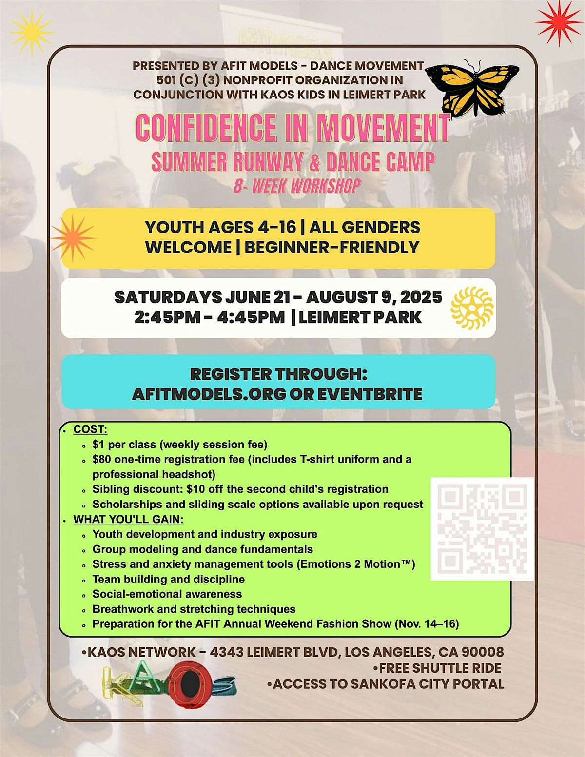 AFITMODELS: Confidence In Movement: Summer Runway & Dance Camp | Event in Los Angeles | AllEvents