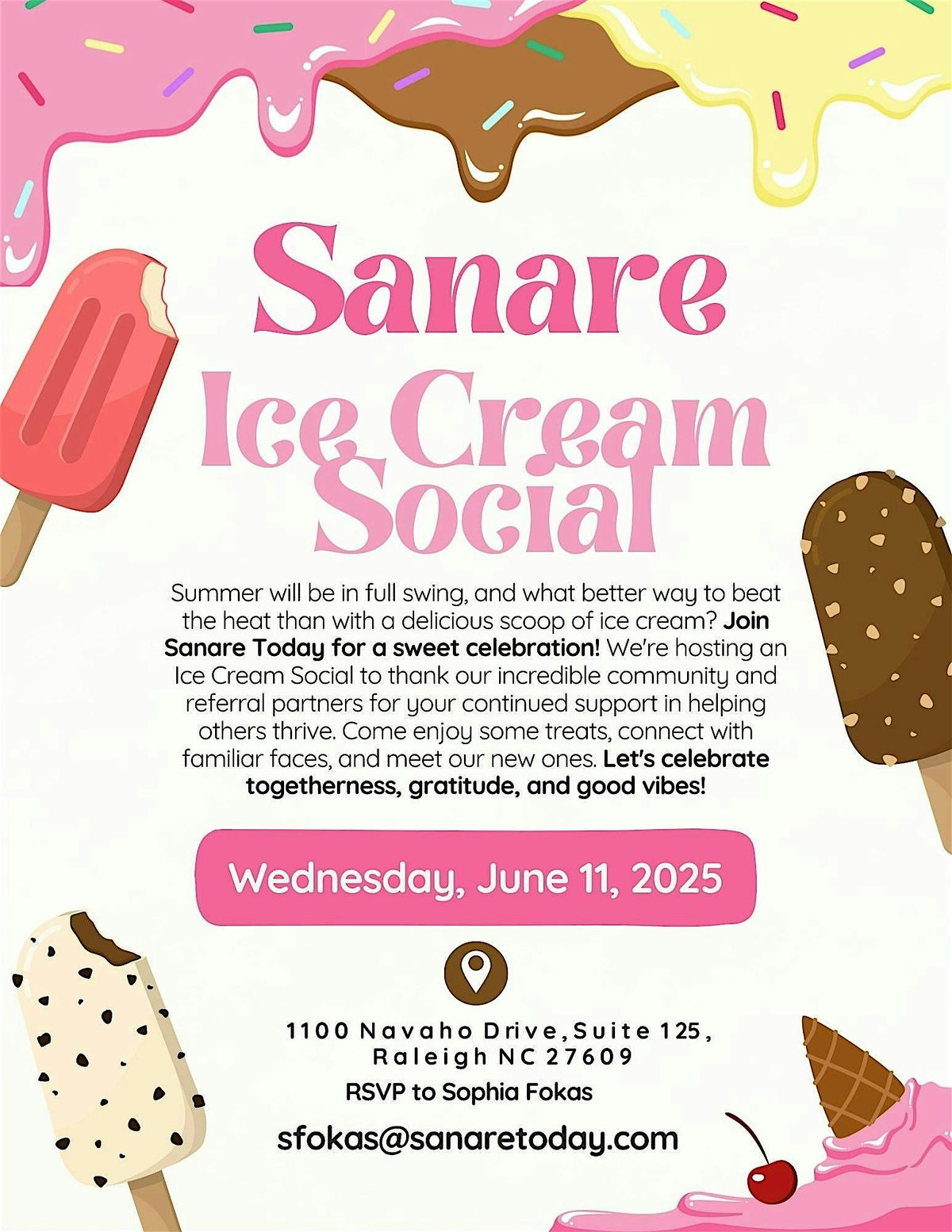 Sanare Ice Cream Social, 11 June | Event in Raleigh | AllEvents