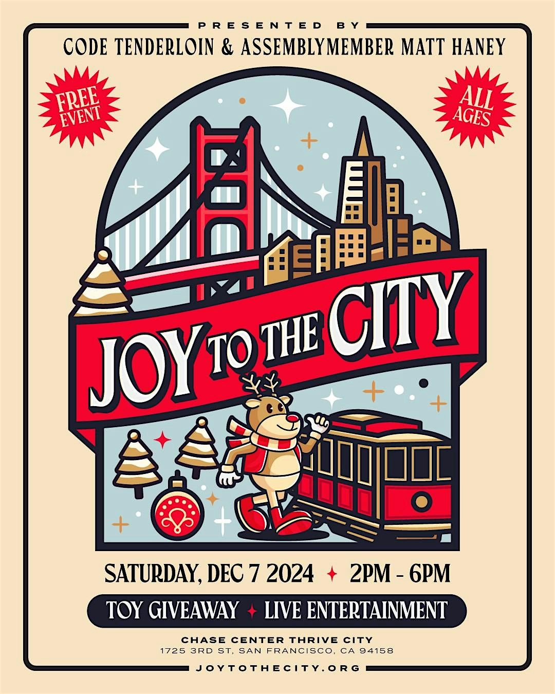 Joy to The City  Presented by Code Tenderloin and Assemblymember Matt Haney, 6 December | Event in San Francisco