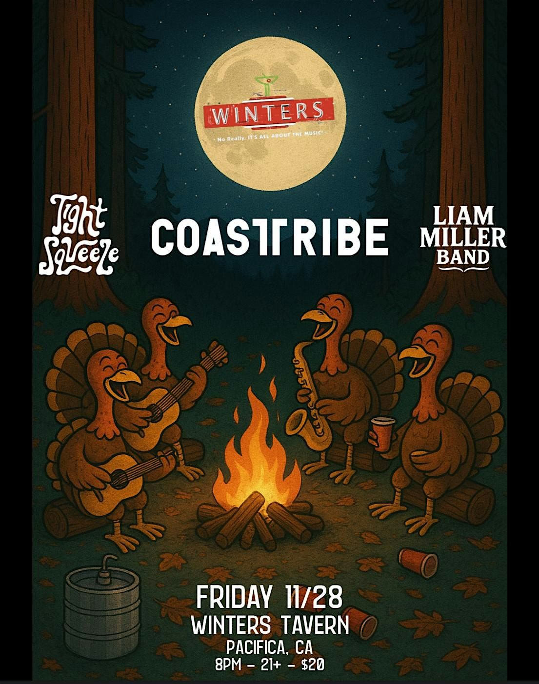 Black Friday Bash w/ Coast Tribe, Tight Squeeze, & Liam Miller Band, 28 November | Event in Pacifica | AllEvents