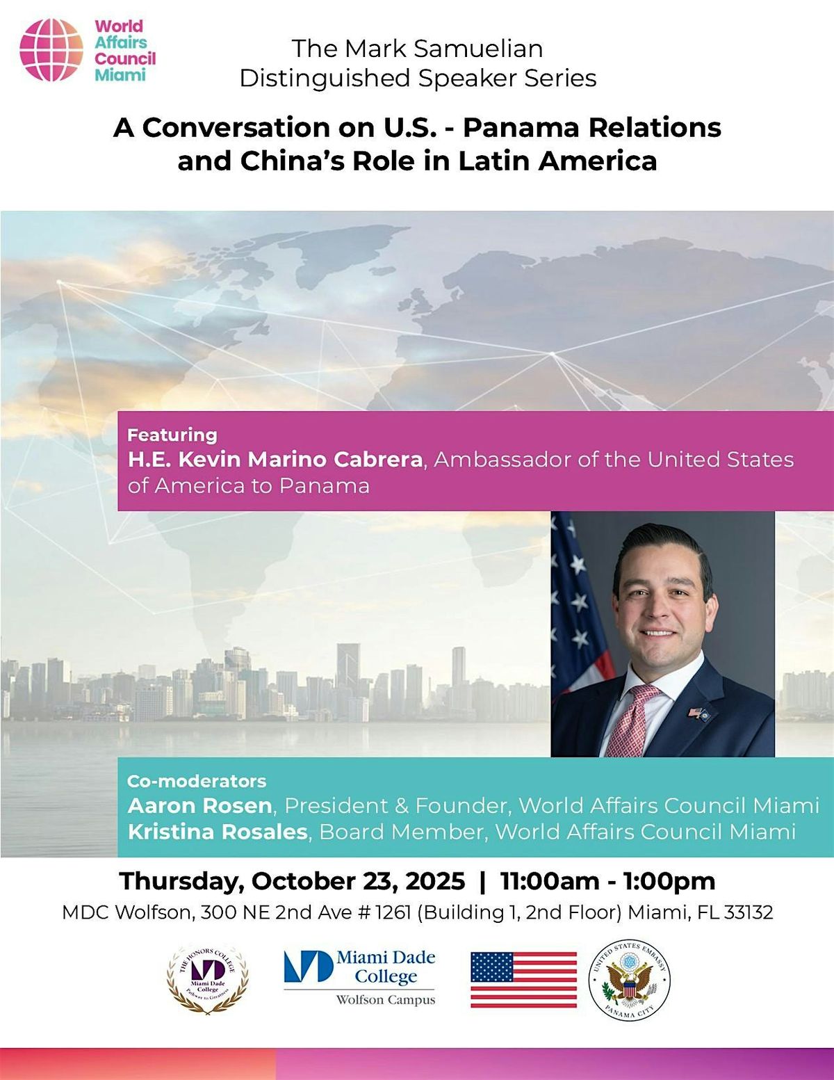 A Talk with Amb. Cabrera on U.S. - Panama Ties and China in Latin America, 23 October | Event in Miami | AllEvents