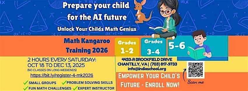 Math Kangaroo Training - Prepare your child for the AI Future, 18 October | Event in Chantilly | AllEvents